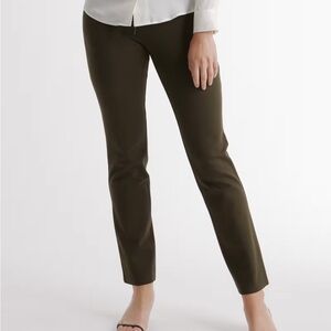 Quince Ultra-Stretch Ponte Straight Leg Pants- Olive